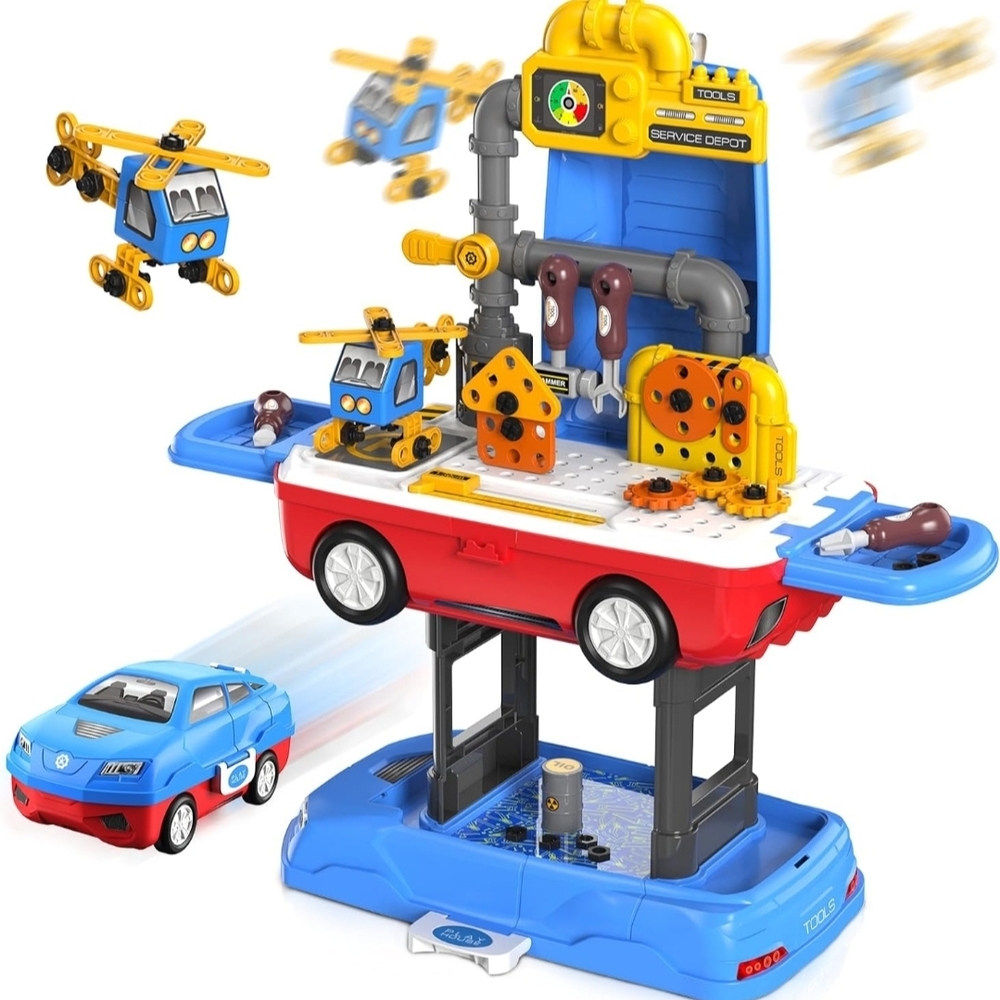 Kids Tool Set, Work Tool Bench with 69 Realistic Toy Tools and Accessories